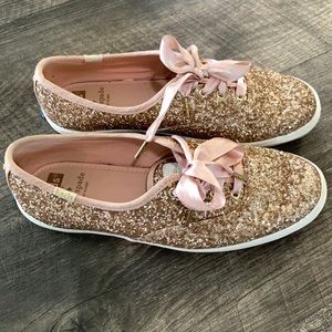 Kate spade glitter Keds pink size 6